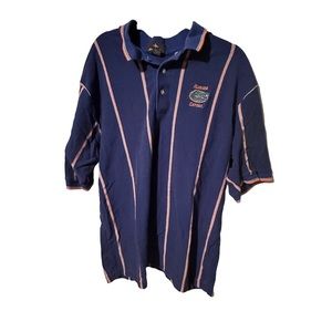 VINTAGE FLORIDA GATORS XL STRIPED POLO FOOTBALL GOLF 🧡💙🐊🏈🏌️